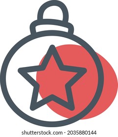 Decoración de árbol de Navidad, ilustración, vector, sobre un fondo blanco.