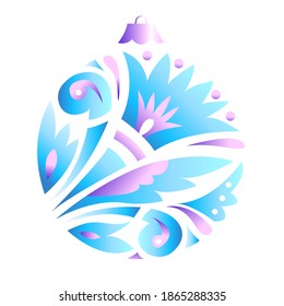 Weihnachtsbaumdekoration mit hellblauem Winterschmuck