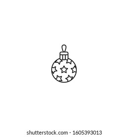 Christmas tree decoration line vector icon