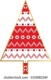 Christmas tree. Christmas decoration for postcards, packaging, books, christmas design, wallpaper, textile. Scandinavian style