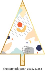Christmas tree. Christmas decoration for postcards, packaging, books, christmas design, wallpaper, textile. Scandinavian style