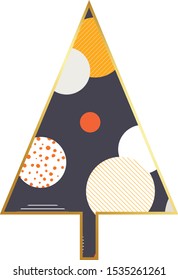 Christmas tree. Christmas decoration for postcards, packaging, books, christmas design, wallpaper, textile. Scandinavian style