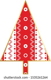 Christmas tree. Christmas decoration for postcards, packaging, books, christmas design, wallpaper, textile. Scandinavian style