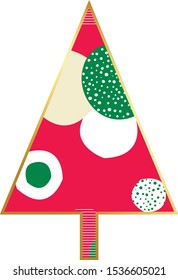 Christmas tree. Christmas decoration for postcards, packaging, books, christmas design, wallpaper, textile. Scandinavian style