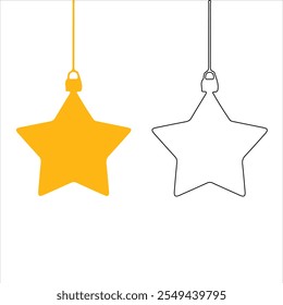 Christmas tree decoration with red spheres green snowflake, Christmas tree flat design, color tree vector