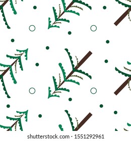 Christmas tree decoration set for your poster or card. A design tree in winter time with snow