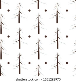 Christmas tree decoration set for your poster or card. A design tree in winter time with snow