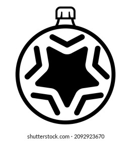 Christmas Tree Decoration Star Glyph Flat Icon Isolated On White Background