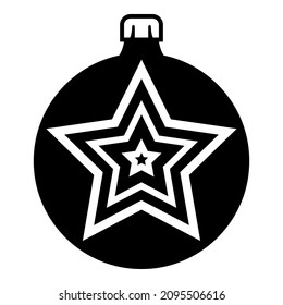 Christmas Tree Decoration Star Glyph Flat Icon Isolated On White Background