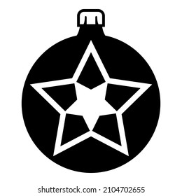 Christmas Tree Decoration Star Glyph Flat Icon Isolated On White Background
