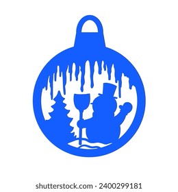 Christmas tree decoration stencil for cutting and sublimation