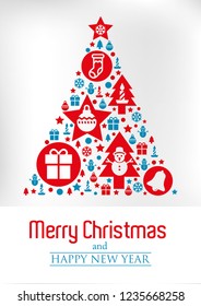 Christmas tree with decoration template