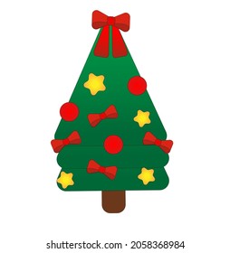 A Christmas tree with decoration. Use as design element in your New Year illustrations, vector graphics, eps 10