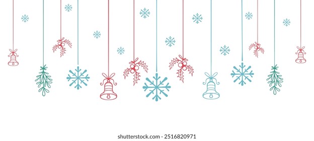 christmas tree decoration, christmas vector , christmas ball line art style illustration