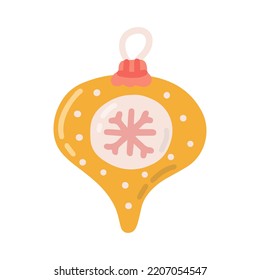 Christmas tree decoration, vector flat illustration on white background.