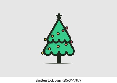 Christmas tree decoration vector illustration