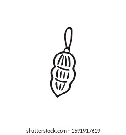 Christmas tree decoration,ornament,bauble vector icon in doodle, hand drawn style isolated on a white background.
