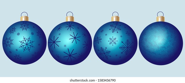 Christmas tree decorations balls blue 
