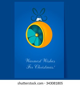 Christmas Tree Decorations card. Bright Vector Illustration