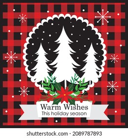 Christmas tree and decorations for christmas card, gift bag or box design
