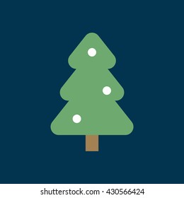 Christmas tree with decorations flat icon