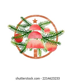 christmas tree with decorations frame 