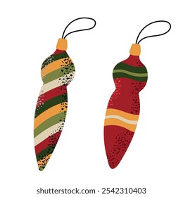 Christmas tree decorations icicles icon clipart avatar logotype isolated illustration