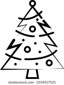 Christmas Tree with decorations icon 