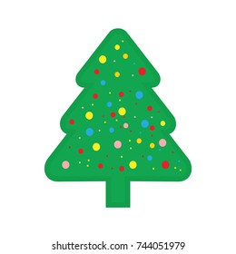 Christmas tree with decorations icon