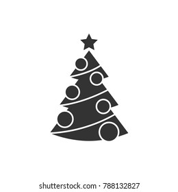 Christmas tree with decorations icon