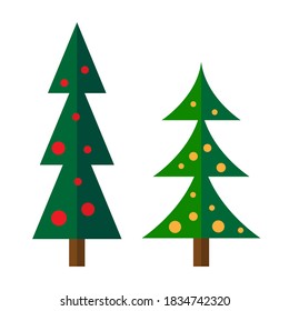 Christmas tree with decorations an isolated background vector