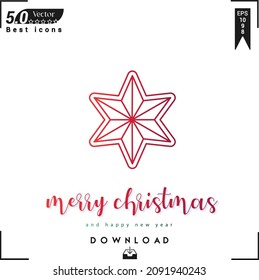 Christmas tree decorations isolated on white background vector illustration set. Winter Holidays and Celebrations concept. Balls, star, icicle decor.