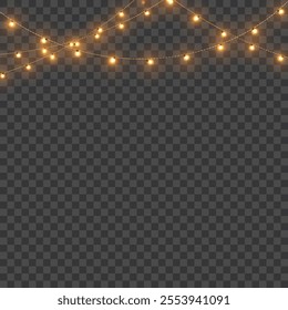 Christmas Tree Decorations with Lights, Gifts, Ornaments, and Winter Joy Vector illustration