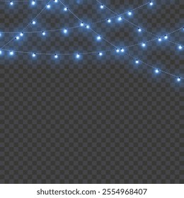 Christmas Tree Decorations with Lights, Gifts, Ornaments, and Winter Joy Vector illustration