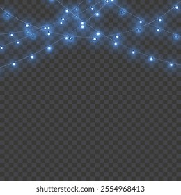 Christmas Tree Decorations with Lights, Gifts, Ornaments, and Winter Joy Vector illustration