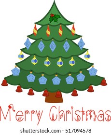 Christmas tree, decorations, merry, happy new year, happy holidays