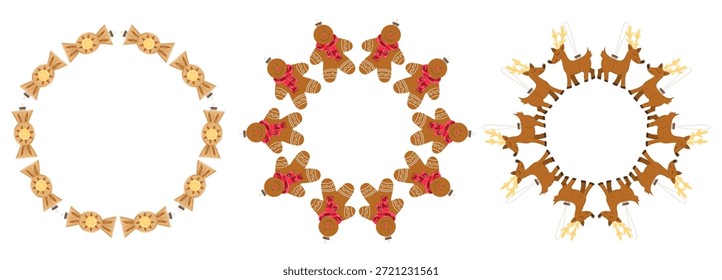 Christbaumschmuck. Runder Rahmen. Vorlage für Ihre Kreativität