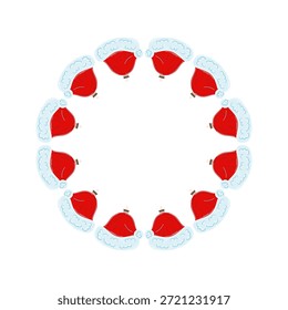Christmas tree decorations. Round frame. Template for your creativity