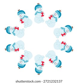 Christmas tree decorations. Round frame. Template for your creativity