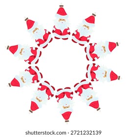Christmas tree decorations. Round frame. Template for your creativity