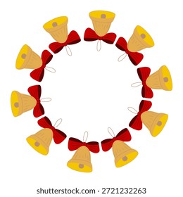 Christmas tree decorations. Round frame. Template for your creativity