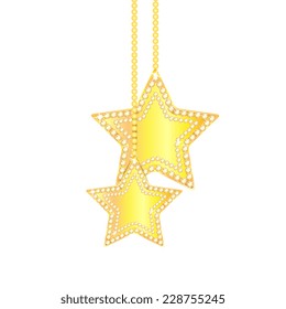 Christmas and Christmas tree decorations in the shape of a star isolated on white background