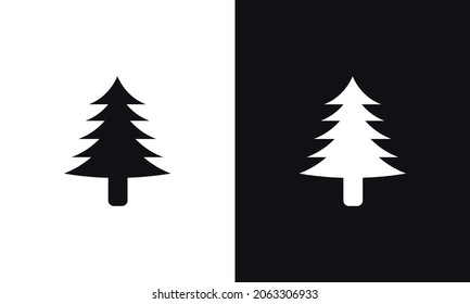 Christmas tree with decorations and star flat icon for apps and websites