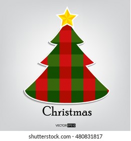 Christmas tree with decorations & star flat icon for apps and websites