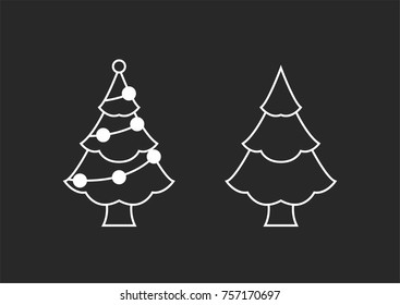 Christmas tree with decorations & star icon for apps and websites
