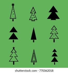 Christmas tree with decorations and stars,vector illustration