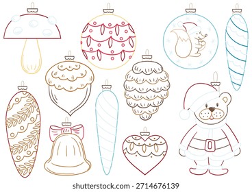 Christmas tree decorations. Template for your creativity