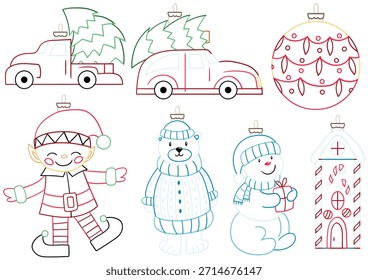 Decoraciones del árbol de Navidad. Plantilla para tu creatividad
