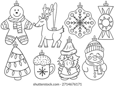 Decorações de árvore de Natal. Modelo para sua criatividade