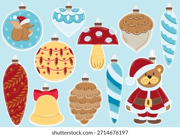 Christmas tree decorations. Template for your creativity